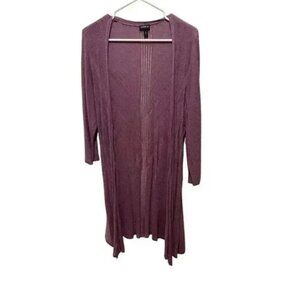 Torrid Womens Open Front Lightweight Duster Cardigan Size 0 Mauve Purple Knit Lo
